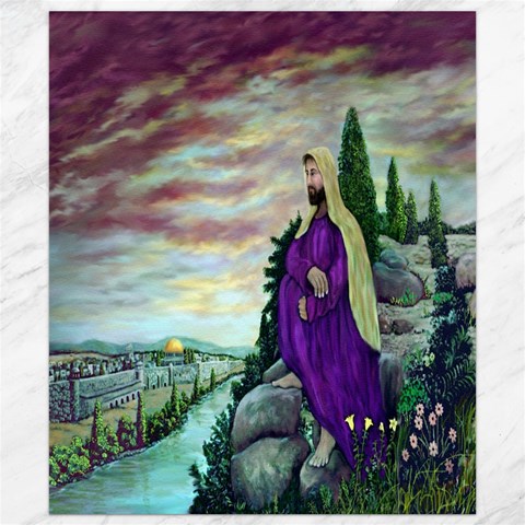 Jesus Overlooking Jerusalem 8.15 x9.66  Canvas - 1