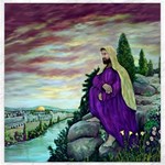 Jesus Overlooking Jerusalem - Ave Hurley of ArtRevu - Canvas 16  x 16 