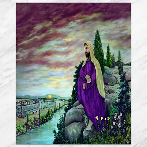 Jesus Overlooking Jerusalem 15.75 x19.29  Canvas - 1