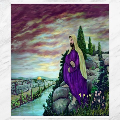 Jesus Overlooking Jerusalem 19.57 x23.15  Canvas - 1