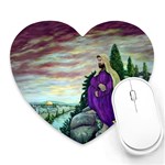 Jesus Overlooking Jerusalem-by AveHurley of ArtRevu - Heart Mousepad