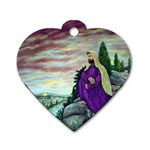 Jesus Overlooking Jerusalem - Ave Hurley of ArtRevu - Dog Tag Heart (One Side)