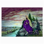 Jesus Overlooking Jerusalem-by AveHurley of ArtRevu Large Glasses Cloth (2 Sides)
