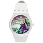 Jesus Overlooking Jerusalem - Ave Hurley of ArtRevu - Round Plastic Sport Watch (M)