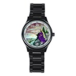 Jesus Overlooking Jerusalem - Ave Hurley of ArtRevu - Stainless Steel Round Watch
