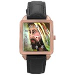 Jesus - Eyes of Compassion - Ave Hurley - Rose Gold Leather Watch 