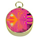 Magenta Boardwalk Carnival, Abstract Ocean Shimmer Gold Compass