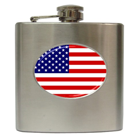 United States Flag Hip Flask (6 oz) from ArtsNow.com Front