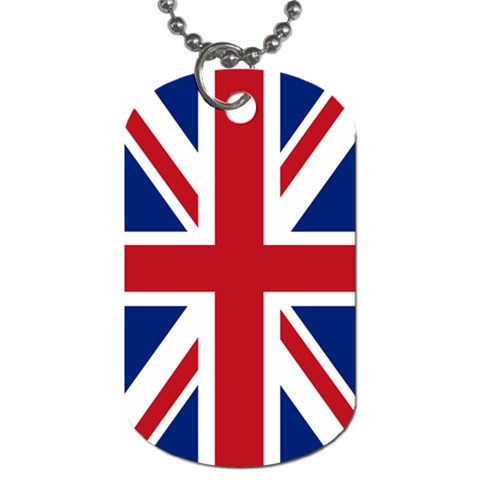 United Kingdom Flag Dog Tag (One Side) from ArtsNow.com Front