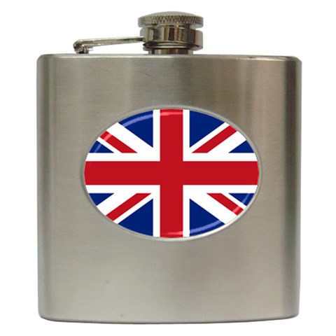 United Kingdom Flag Hip Flask (6 oz) from ArtsNow.com Front