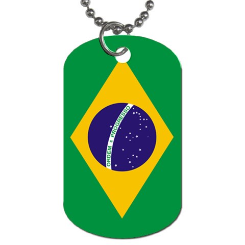 Brazil Flag Dog Tag (One Side) from ArtsNow.com Front