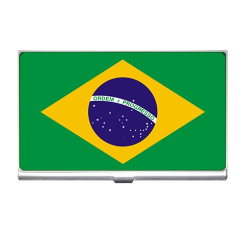 Brazil Flag Business Card Holder from ArtsNow.com Front
