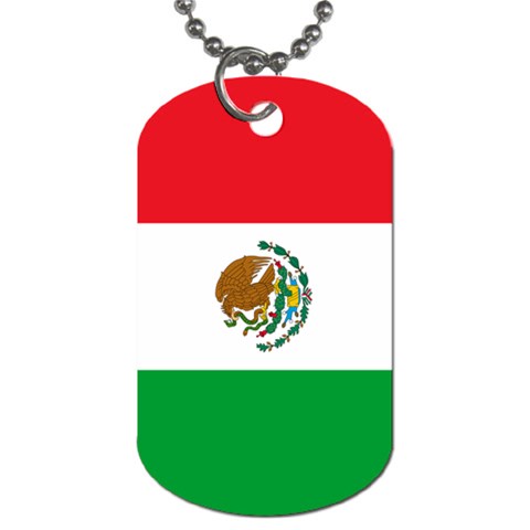 Mexico Flag Dog Tag (One Side) from ArtsNow.com Front