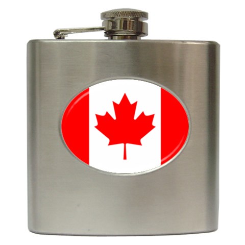 Canada Flag Hip Flask (6 oz) from ArtsNow.com Front