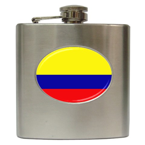 Colombia Flag Hip Flask (6 oz) from ArtsNow.com Front