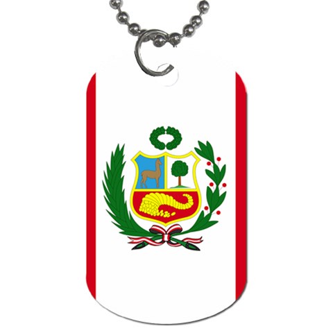 Peru Flag Dog Tag (One Side) from ArtsNow.com Front