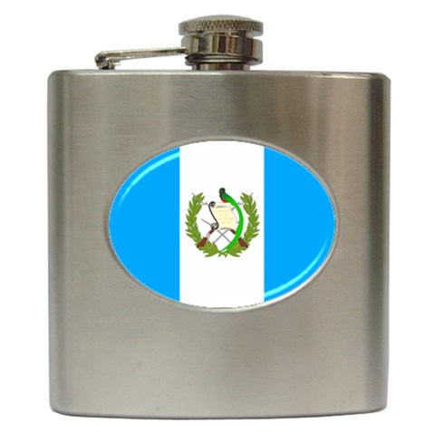 Guatemala Flag Hip Flask (6 oz) from ArtsNow.com Front