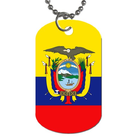 Ecuador Flag Dog Tag (One Side) from ArtsNow.com Front