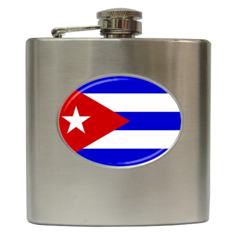 Cuba Flag Hip Flask (6 oz) from ArtsNow.com Front