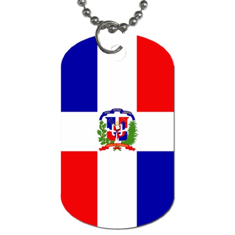 Dominican Republic Flag Dog Tag (One Side) from ArtsNow.com Front