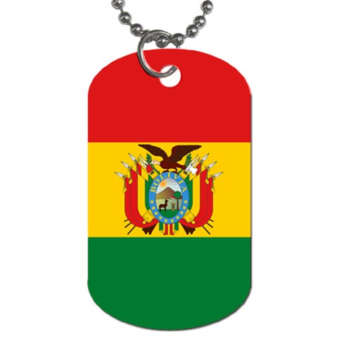 Bolivia Flag Dog Tag (One Side) from ArtsNow.com Front
