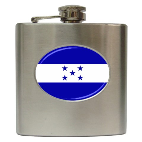Honduras Flag Hip Flask (6 oz) from ArtsNow.com Front