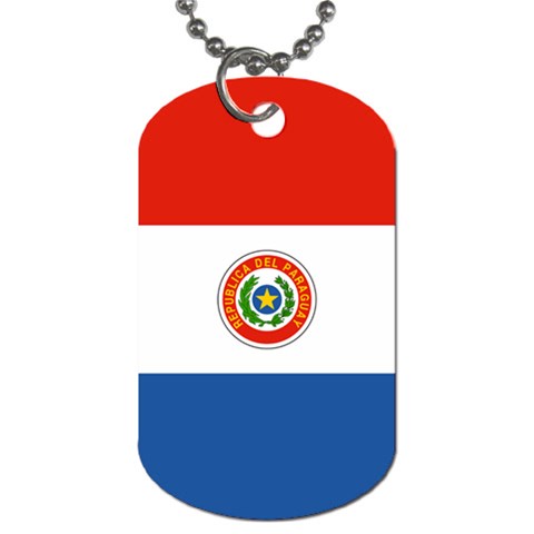 Paraguay Flag Dog Tag (One Side) from ArtsNow.com Front