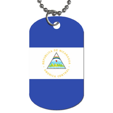Nicaragua Flag Dog Tag (One Side) from ArtsNow.com Front