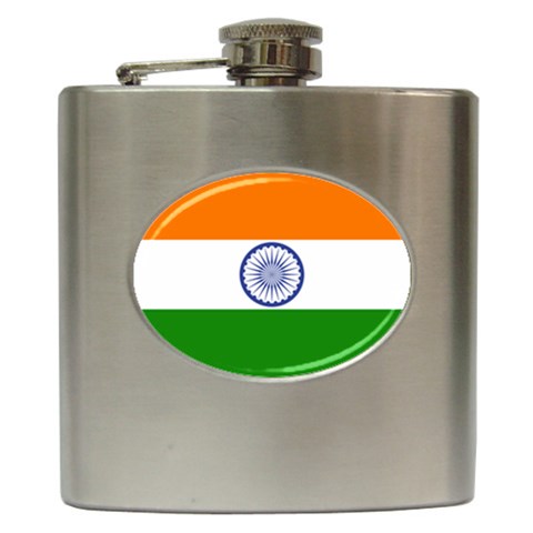 IndiaF Hip Flask (6 oz) from ArtsNow.com Front