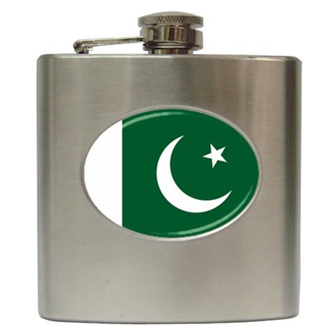 Pakistan Flag Hip Flask (6 oz) from ArtsNow.com Front