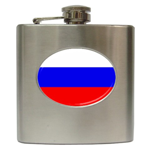 Russia Flag Hip Flask (6 oz) from ArtsNow.com Front