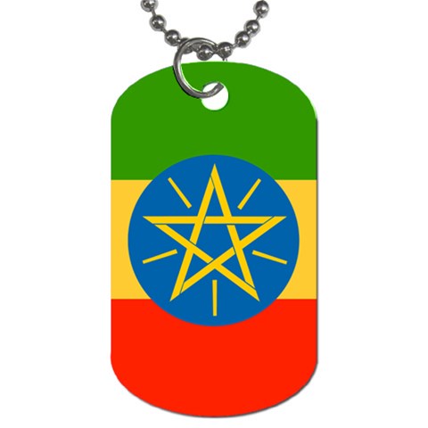Ethiopia Flag Dog Tag (One Side) from ArtsNow.com Front