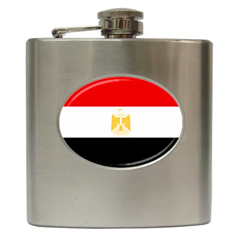 Egypt Flag Hip Flask (6 oz) from ArtsNow.com Front