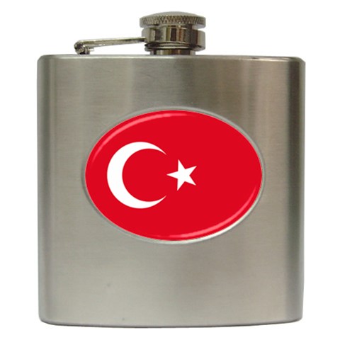 Turkey Flag Hip Flask (6 oz) from ArtsNow.com Front