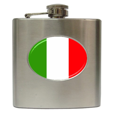 Italy Flag Hip Flask (6 oz) from ArtsNow.com Front