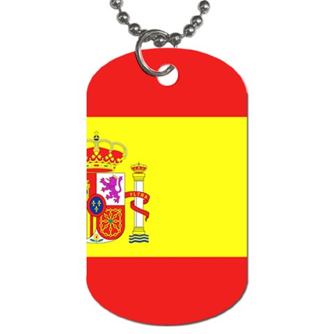 Spain Flag Dog Tag (One Side) from ArtsNow.com Front