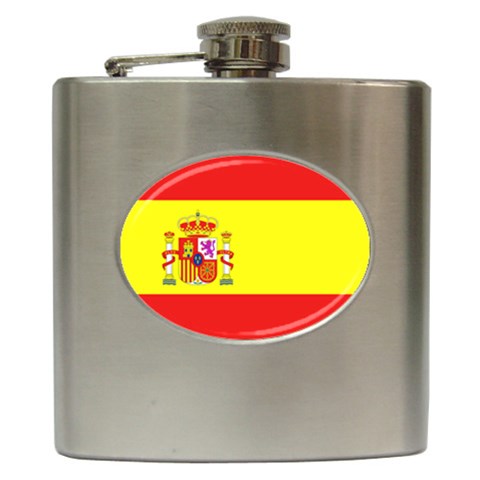Spain Flag Hip Flask (6 oz) from ArtsNow.com Front