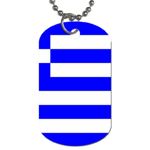 Greece Flag Dog Tag (One Side) from ArtsNow.com Front