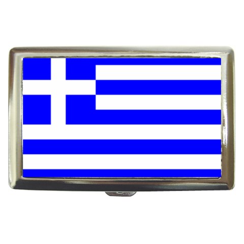 Greece Flag Cigarette Money Case from ArtsNow.com Front