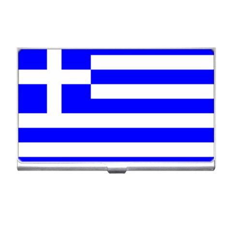 Greece Flag Business Card Holder from ArtsNow.com Front