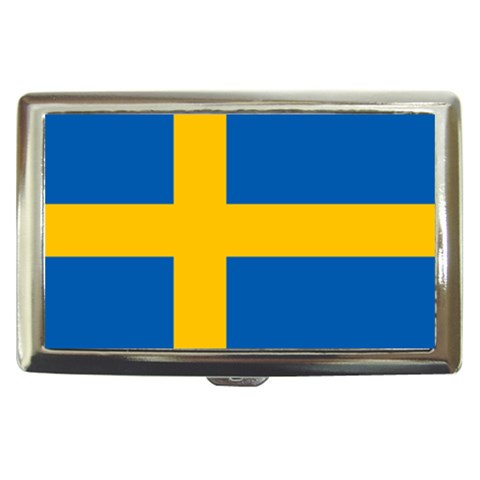 Sweden Flag Cigarette Money Case from ArtsNow.com Front