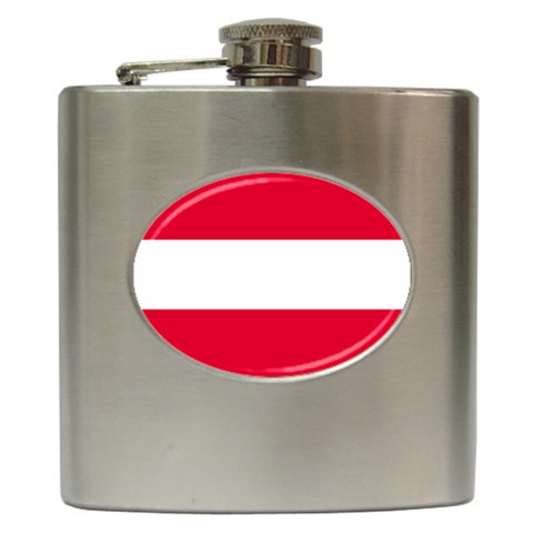 Austria Flag Hip Flask (6 oz) from ArtsNow.com Front