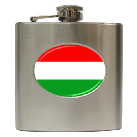 Hungary Flag Hip Flask (6 oz) from ArtsNow.com Front