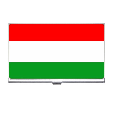 Hungary Flag Business Card Holder from ArtsNow.com Front