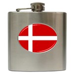 Denmark Flag Hip Flask (6 oz)