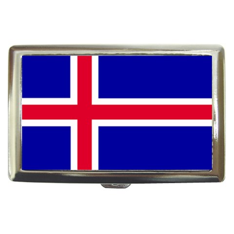 Iceland Flag Cigarette Money Case from ArtsNow.com Front