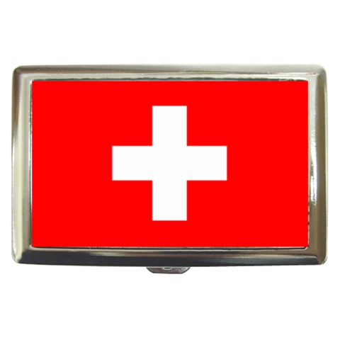 Switzerland Flag Cigarette Money Case from ArtsNow.com Front