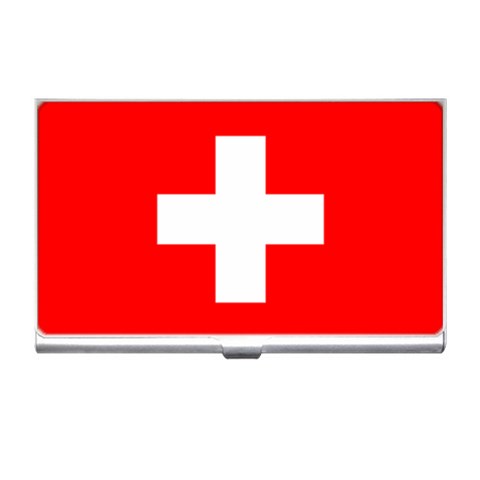 Switzerland Flag Business Card Holder from ArtsNow.com Front
