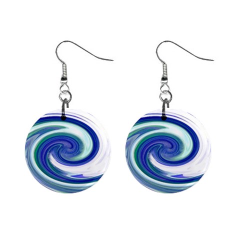 Abstract Waves Mini Button Earrings from ArtsNow.com Front