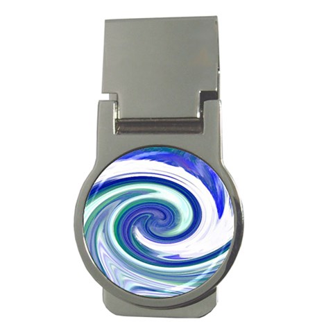 Abstract Waves Money Clip (Round) from ArtsNow.com Front